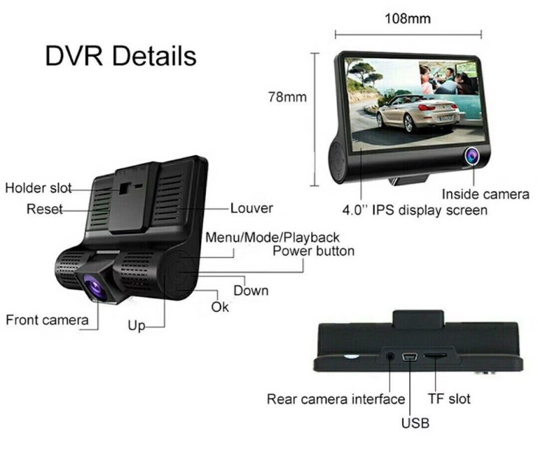 camera hành trình 3 mắt ô tô