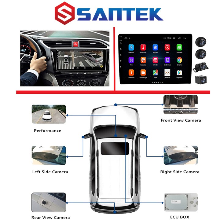 màn hình Android ô tô Santek bản tiêu chuẩn